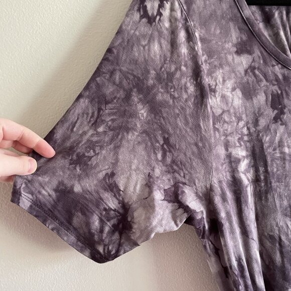 Torrid Sz 1X Soft Purple Tie Dye Belted Cropped Super Soft Culotte Jumpsuit NWT - Picture 10 of 16